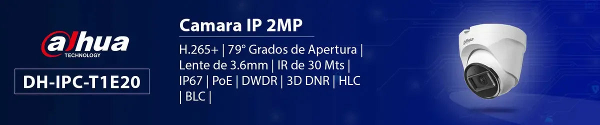 Camara Ip Domo Dahua DH-IPC-T1E20 2mp 2.8mm 99 Grados De Apertura 30mts Ir Color Blanco