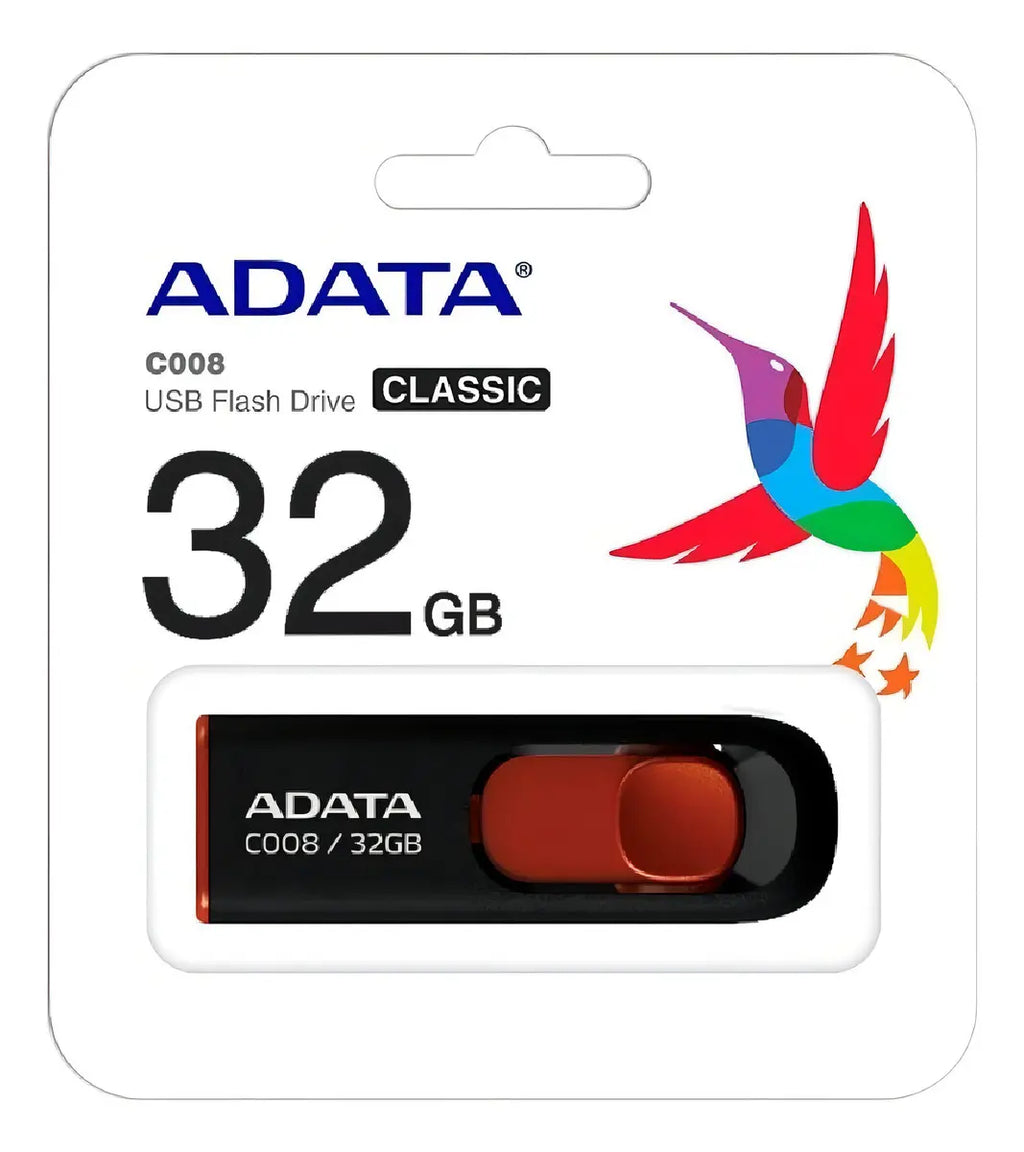 Kit 10 Memorias Usb 32 Gb Adata Ac008 2.0 Negro Y Rojo Color Negro/rojo