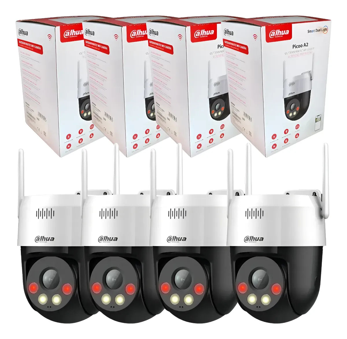 Kit 4 Cámaras Dahua 5mp Wifi Exterior 360 Audio Full Color