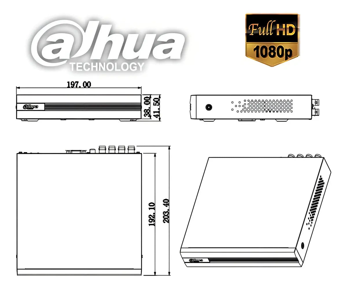 Dvr Dahua Xvr1b04-i 4 Canales Penta Híbrido 1080p Full Hd Sin Disco Duro