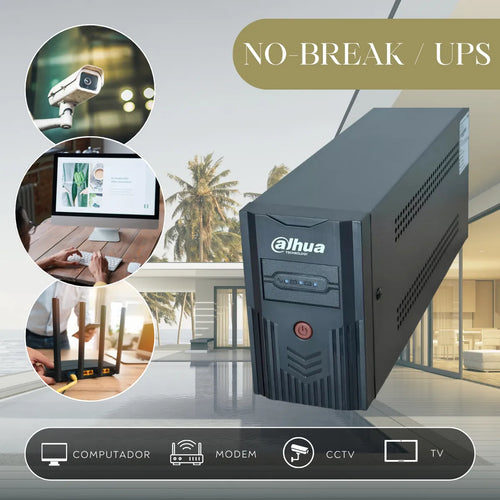 Dahua Regulador No Break 1500va 900w Dh-pfm350-900-a Ups Con Bateria Respaldo Color Negro.