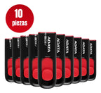10 Memoria Usb Adata 16gb Ac008-16g-rkd Usb-a 2.0 Negro Rojo