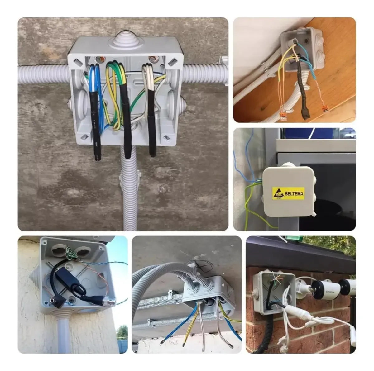 8 Cajas Gabinete Estanco Para Camaras Cctv 10x10x5 Cm