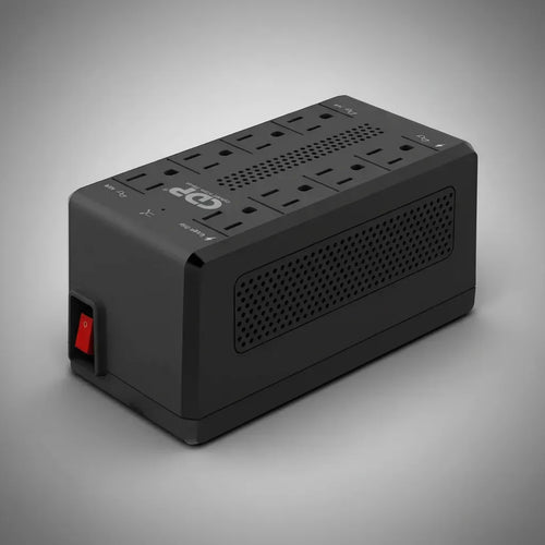 Regulador De Voltaje Cdp Ravr1408 Supresor De Picos 8 Contac Color Negro