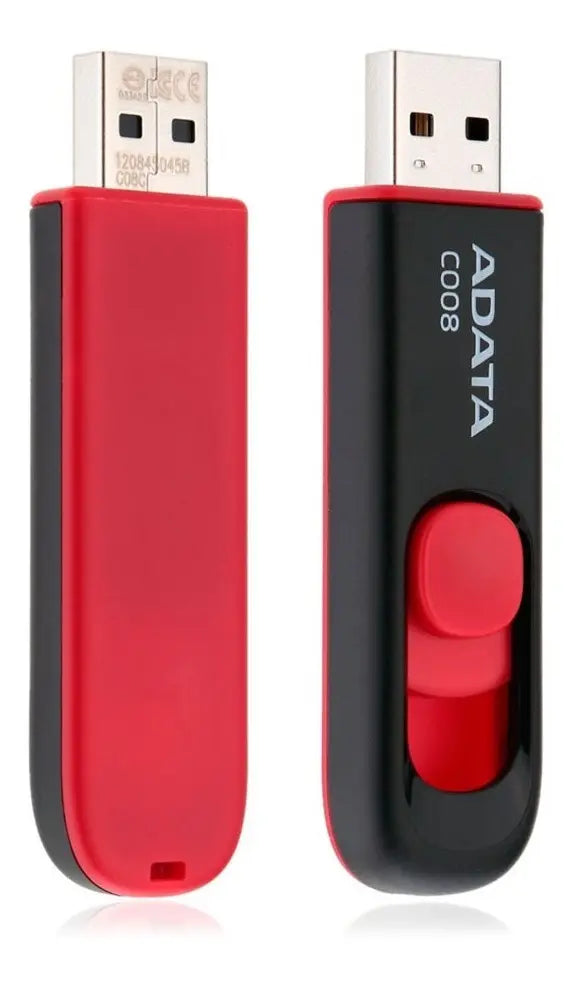 Kit De 20 Memorias Usb Adata C008 16gb 2.0 Ac008-16g-rkd Color Negro/rojo Liso