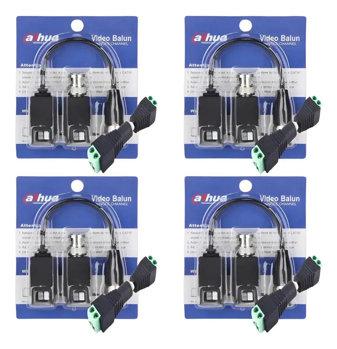 Kit 4 Transceptor Balun Dahua Pfm800b-4k Video Balun Fhd 4k