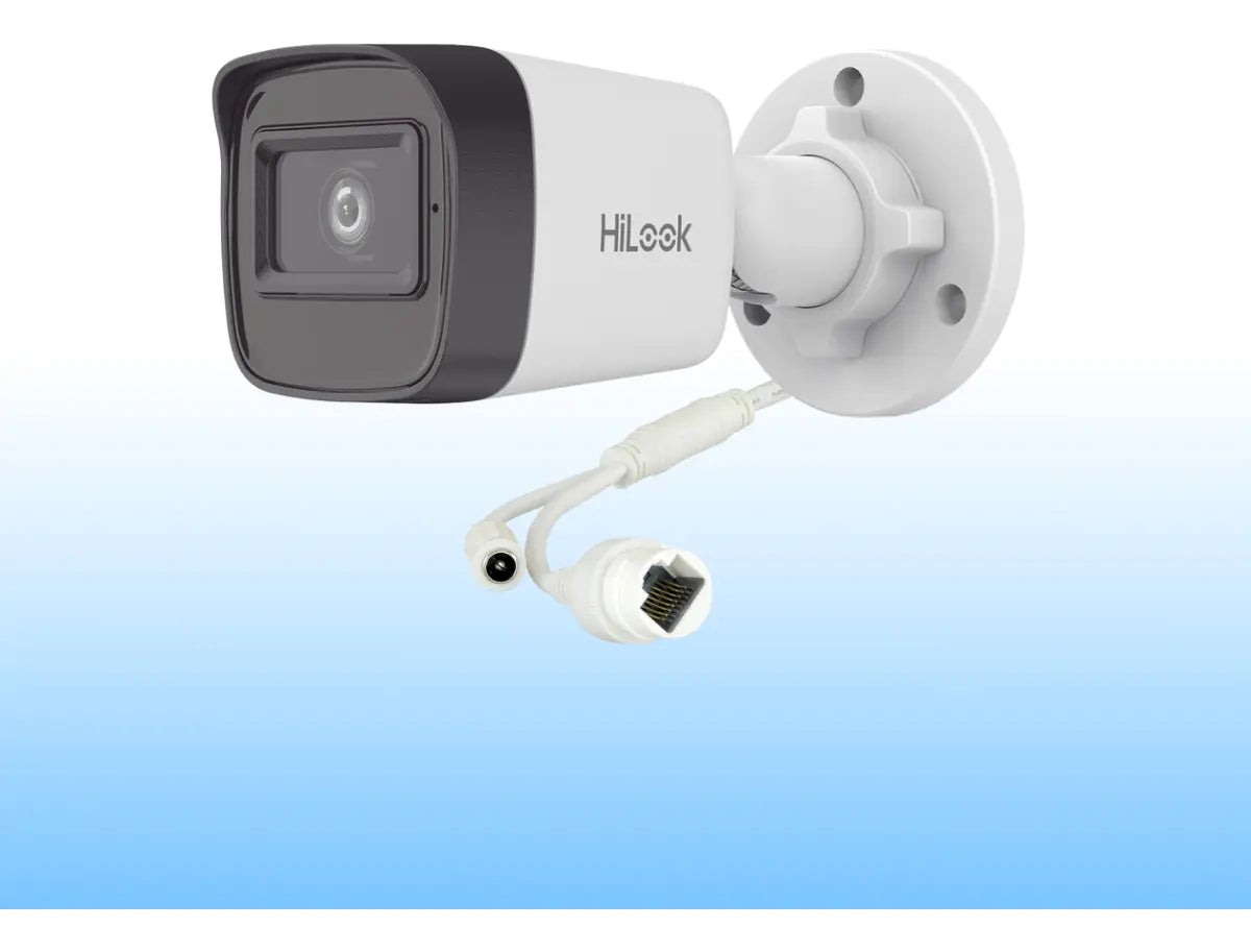 Kit 2 Camaras Ip Hikvision Línea Hilook Modelo Ipc-b121h Bala Ip 2 Megapixel (1080p) Para Exterior Ip67 / Poe/ H.265+ / Onvif Blanco
