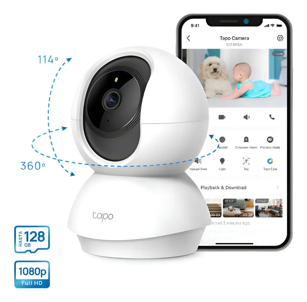 Camaras De Seguridad Tapo C200 Wifi + Micro Sd 64 Gb 4 Pack Blanco