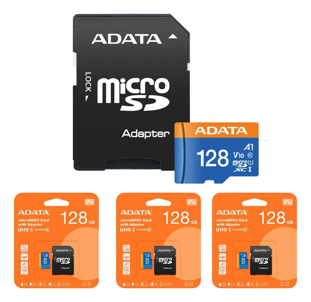 3 Tarjeta Memoria Adata Ausdx128guicl10a1-ra1 Microsd 128 Gb