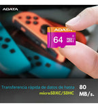 20 Tarjeta De Memoria Adata Ausdx64guicl10-ra1 Microsd 64 Gb