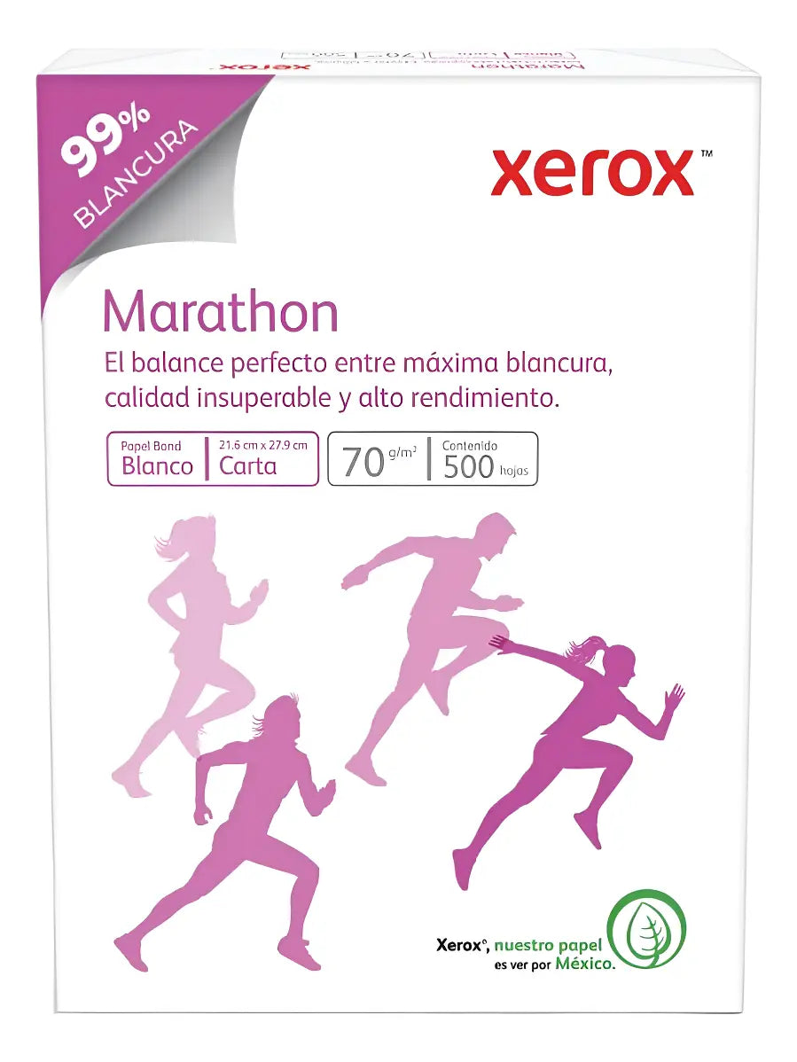 Papel Bond Xerox Marathon Carta 70g 500 Hojas 99% Blancura
