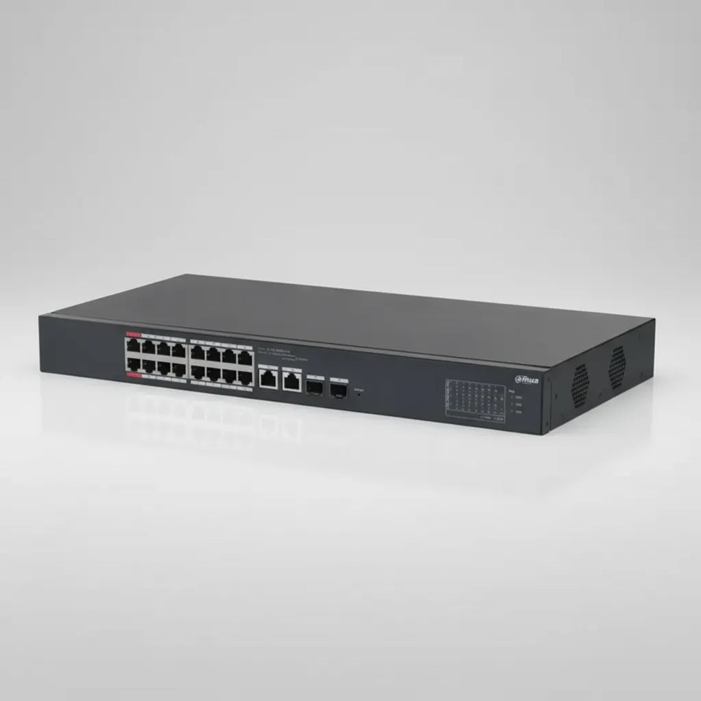 Dahua Switch Poe 135 Watts 16 Poe 2 Uplink 2 Sfp 7.2 Gbps