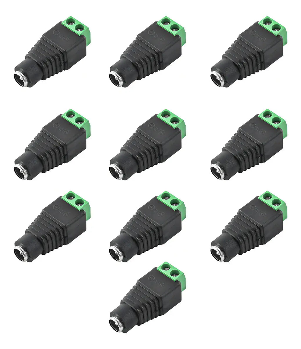 10 Conectores Epcom Jr-53 Hembra Tipo Jack 3.5mm Polarizado De 12v Cctv