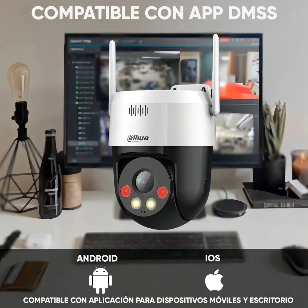 Kit 4 Cámaras Dahua 5mp Wifi Exterior 360 Audio Full Color