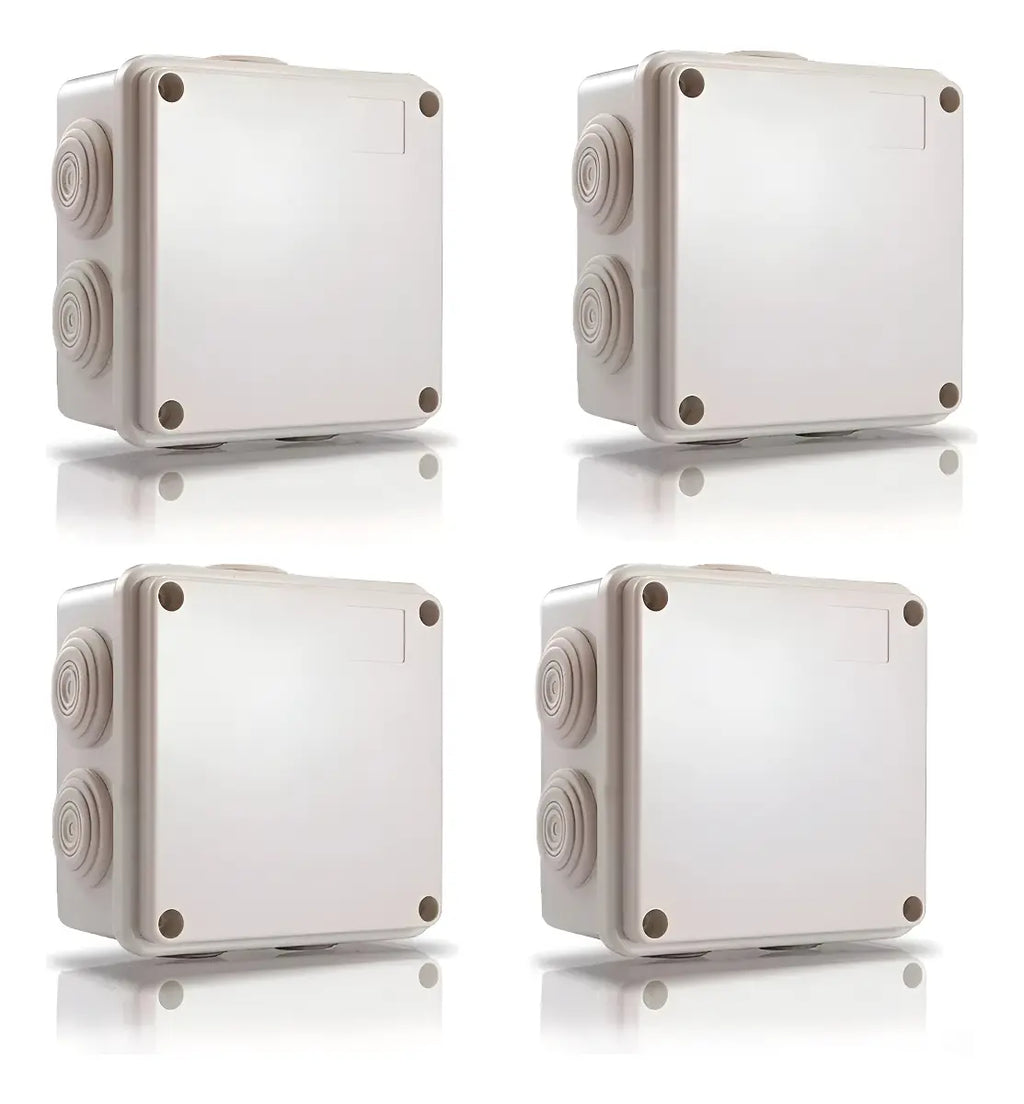Caja Estanca Enson 100x100x50mm Pack 4 Ip55 Plástico Exterior Ens-pcb1010 Blanco