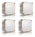 Caja Estanca Enson 100x100x50mm Pack 4 Ip55 Plástico Exterior Ens-pcb1010 Blanco