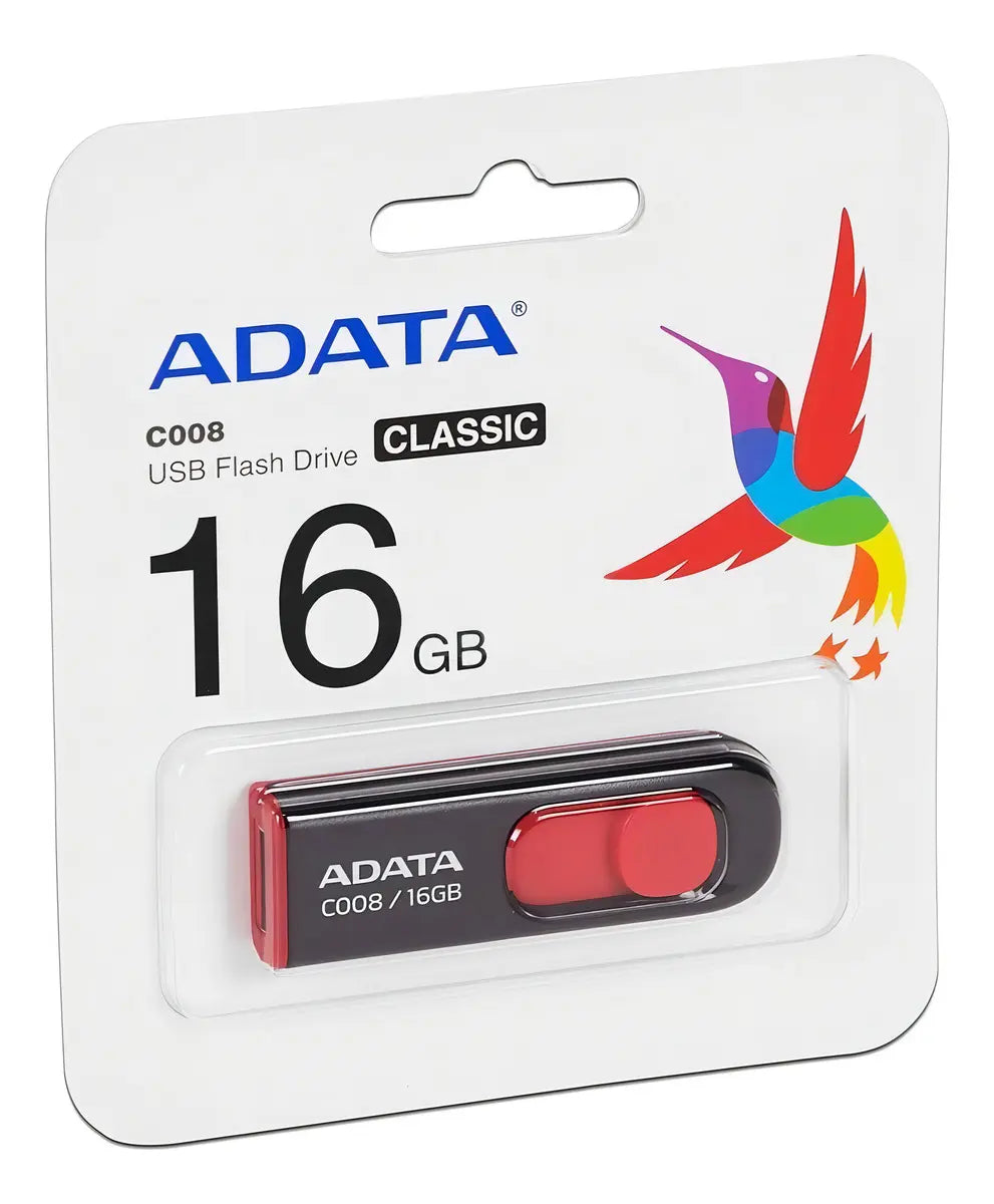 Kit De 100 Memorias Usb Adata C008 16gb 2.0 Ac008-16g-rkd Color Rojo Liso