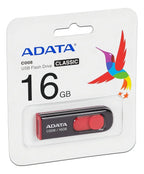 Kit De 100 Memorias Usb Adata C008 16gb 2.0 Ac008-16g-rkd Color Rojo Liso