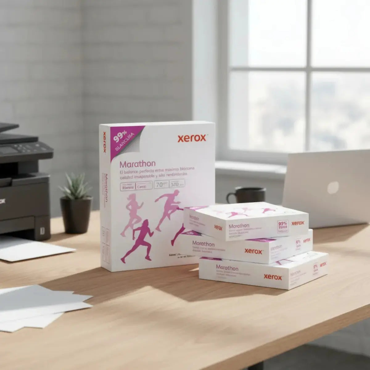 Papel Xerox Marathon Carta 70g Caja Con 2500 Hojas 5 Resmas
