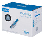 Caja Con 100 Plugs Pass Through Rj45 Cat5e + Pinza Pass Trou