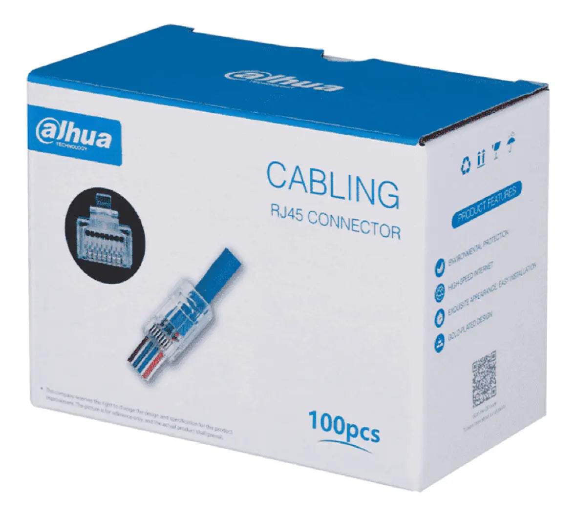 Caja Con 100 Plugs Pass Through Rj45 Cat5e + Pinza Pass Trou