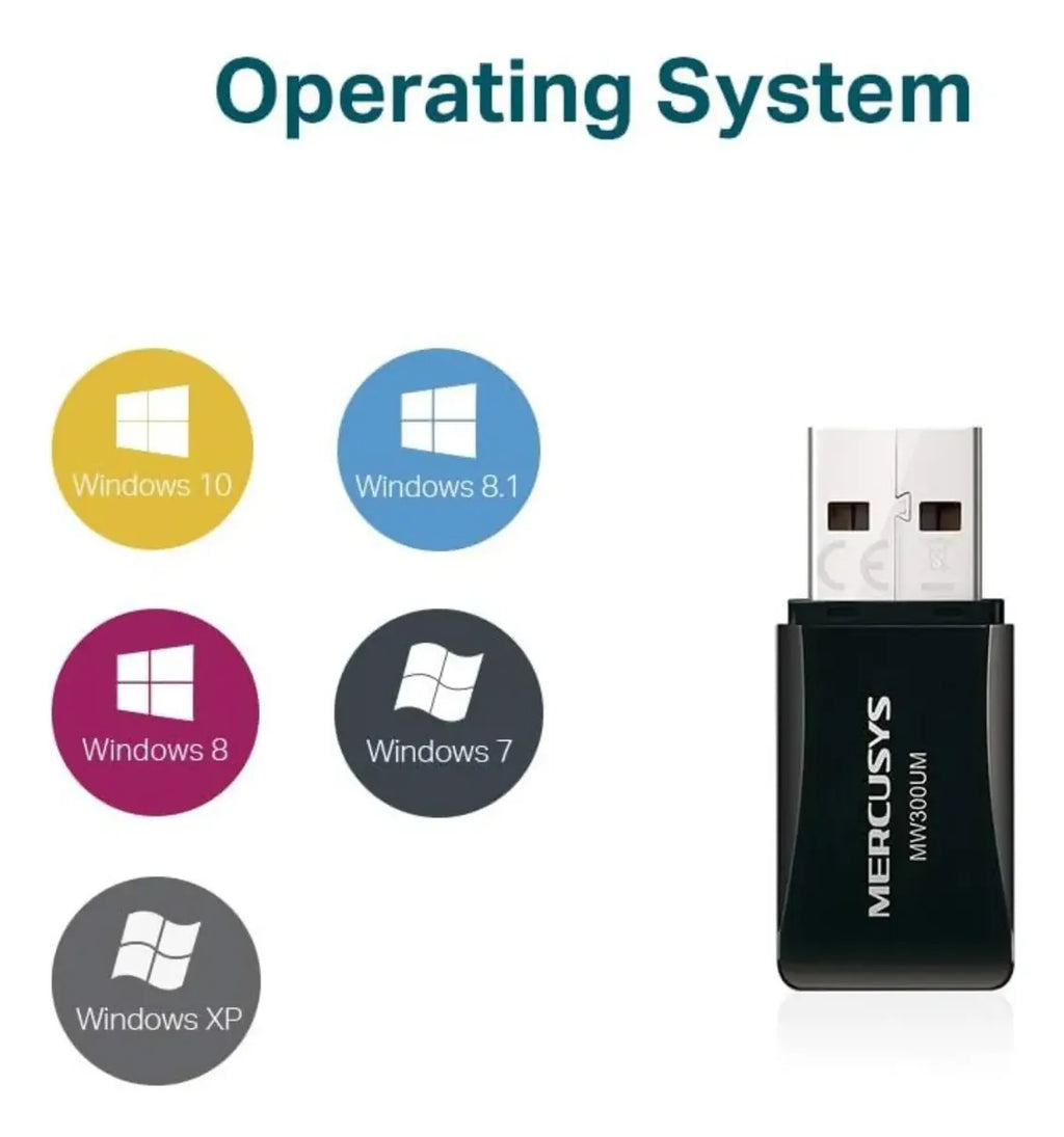 Adaptador Wifi Usb Mercusys Mw300um 300mbps 2 Piezas
