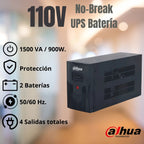 Dahua Regulador No Break 1500va 900w Dh-pfm350-900-a Ups Con Bateria Respaldo Color Negro.