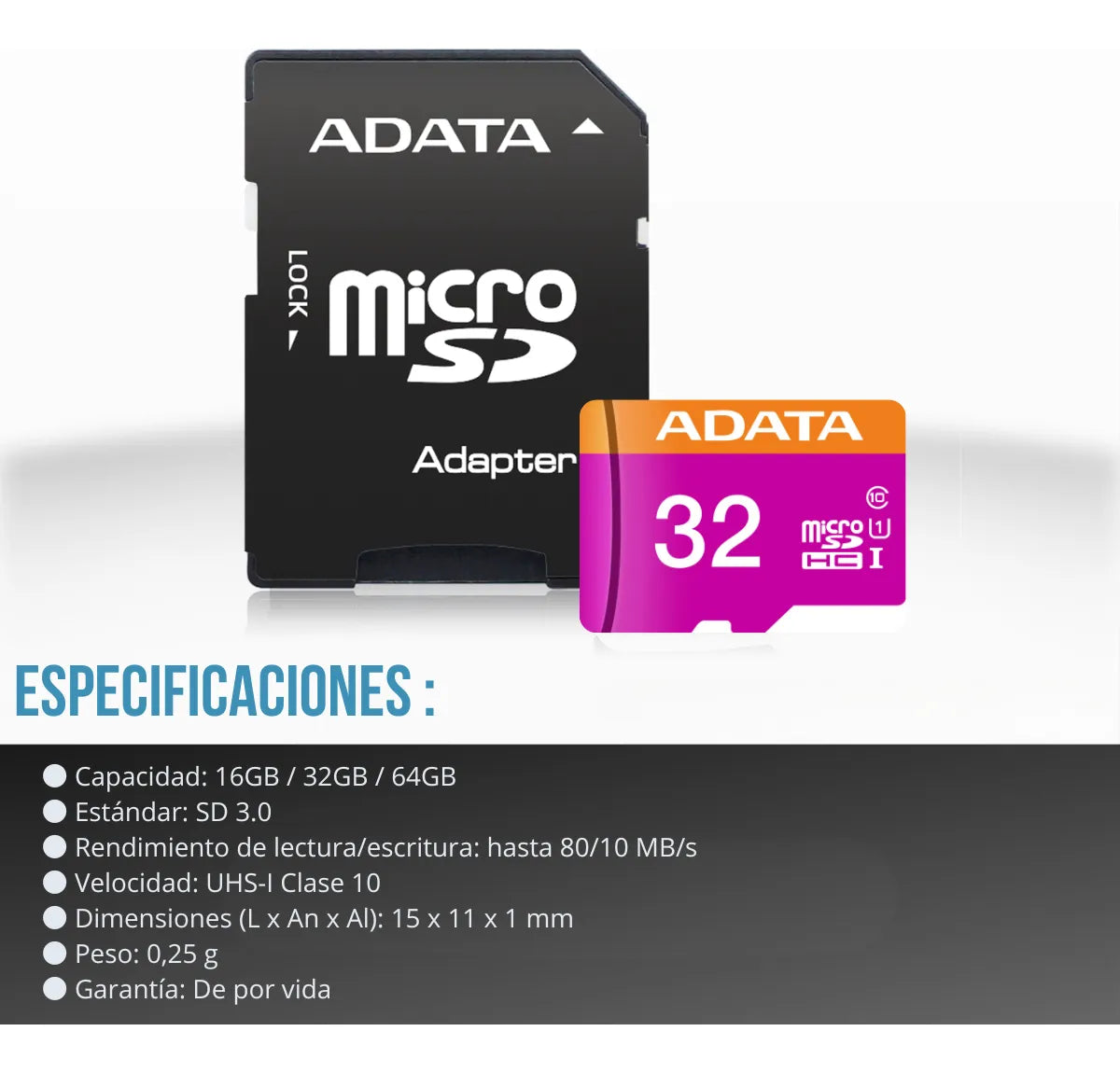 5 Tarjeta De Memoria Adata Ausdh32guicl10-ra1 Microsd 32 Gb