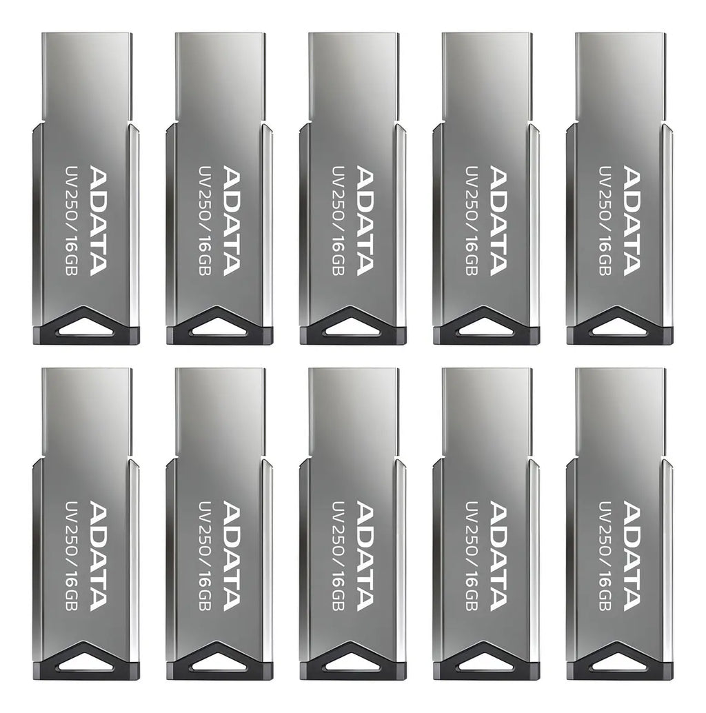 Kit 20 Memoria Usb 16 Gb Adata Uv250 Auv250-16g-rbk 2.0 Color Plateado Auv250