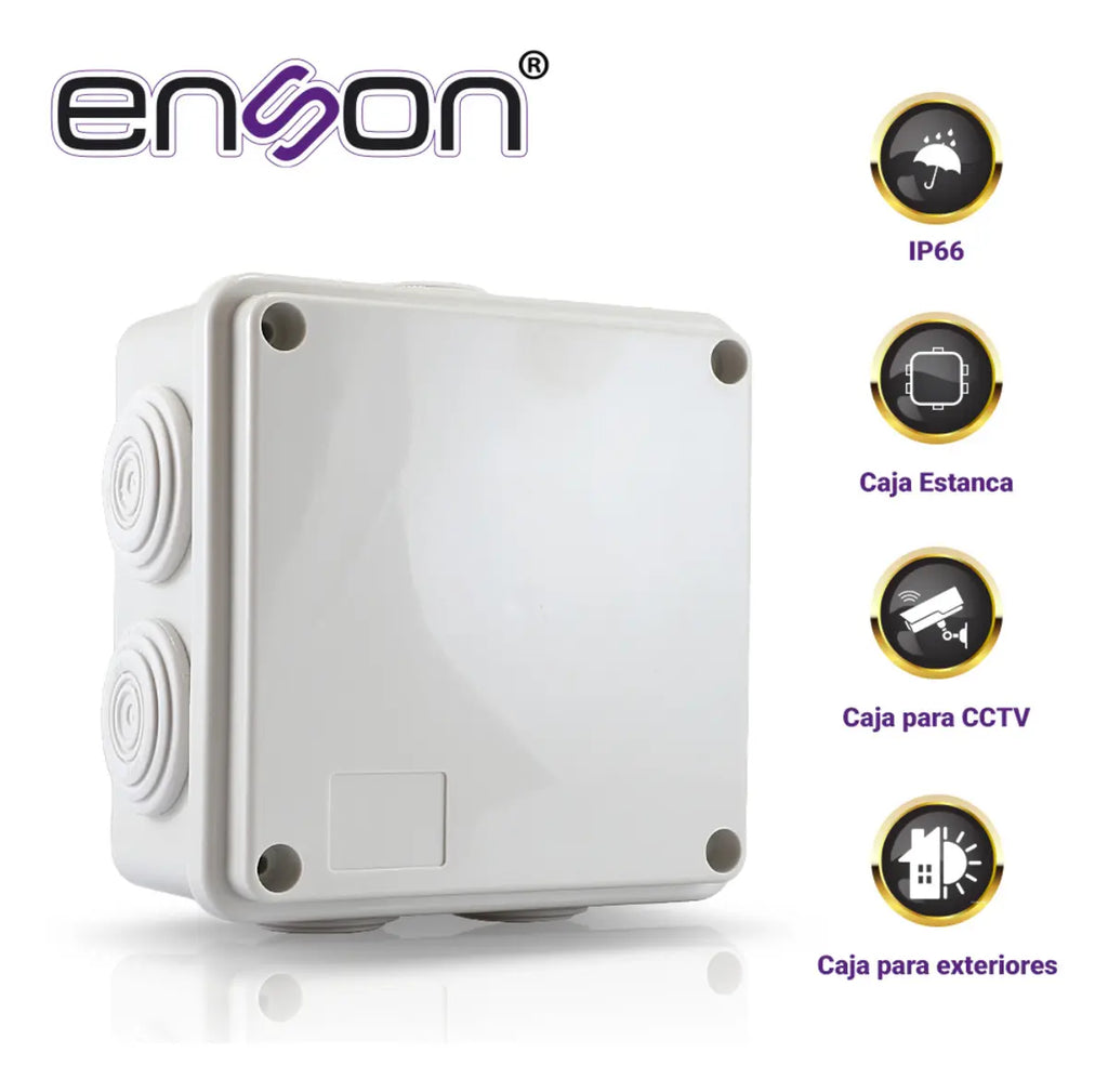 Caja Estanca Enson 100x100x50mm Pack 4 Ip55 Plástico Exterior Ens-pcb1010 Blanco