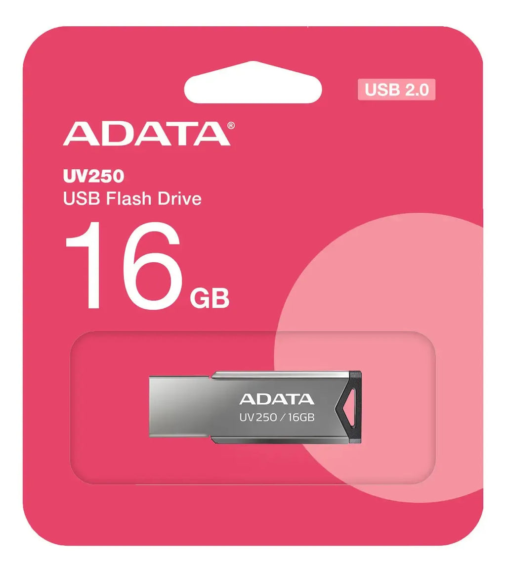 Memoria USB Adata UV250 AUV250-16G-RBK 16GB 2.0 Liso Plateado