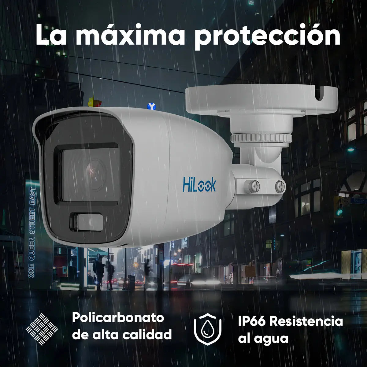 Kit 2 Hilook Cámara De Seguridad Con Microfono Integrado Bala Turbohd 2 Mp Con Imagen A Color 24/7 Colorvu Lite Protección Ip66 Para Uso Exterior + 20 Mts De Luz Blanca Blanco
