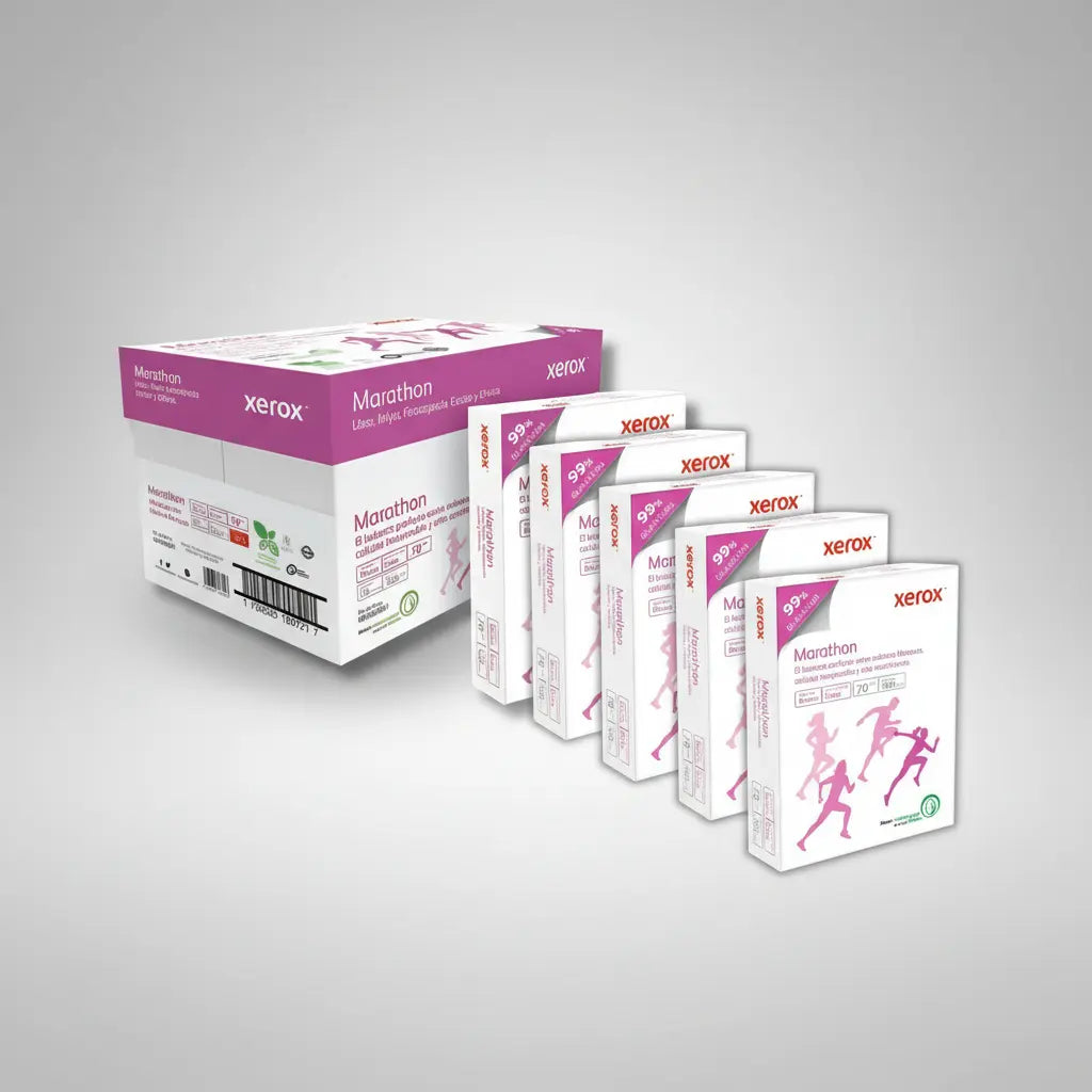 Papel Xerox Marathon Carta 70g Caja Con 2500 Hojas 5 Resmas