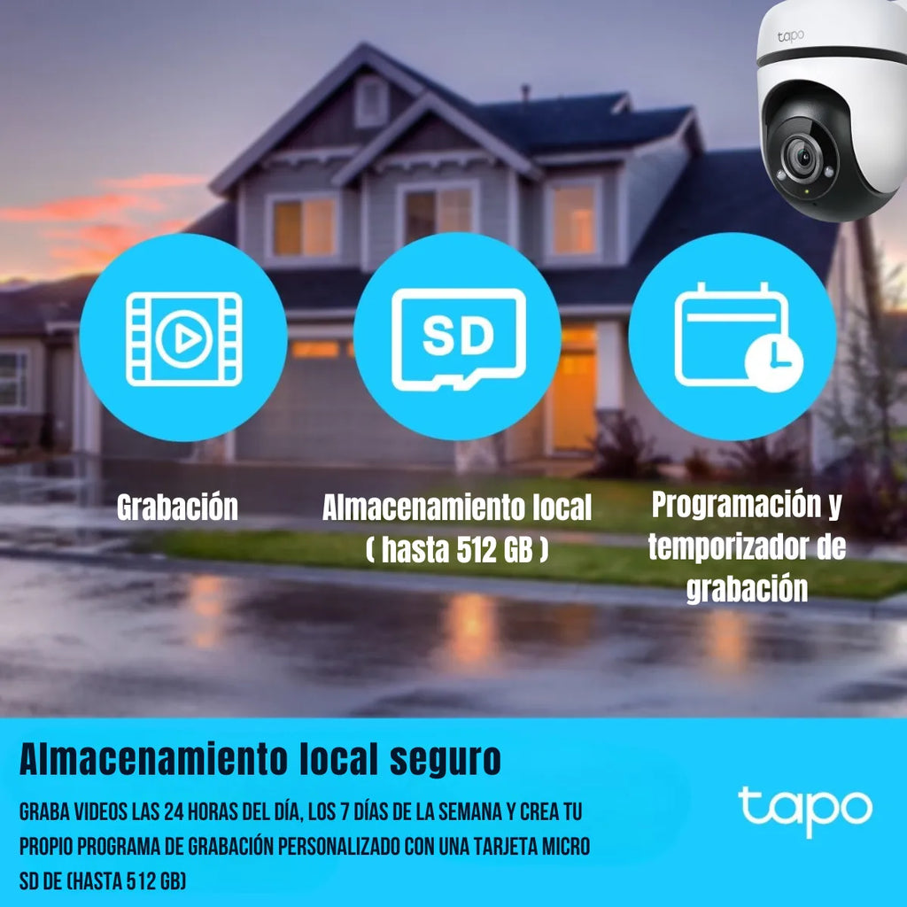 Cámara Exterior Tp-link Tapo C500 Wifi 360 + 128 Gb Micro Sd