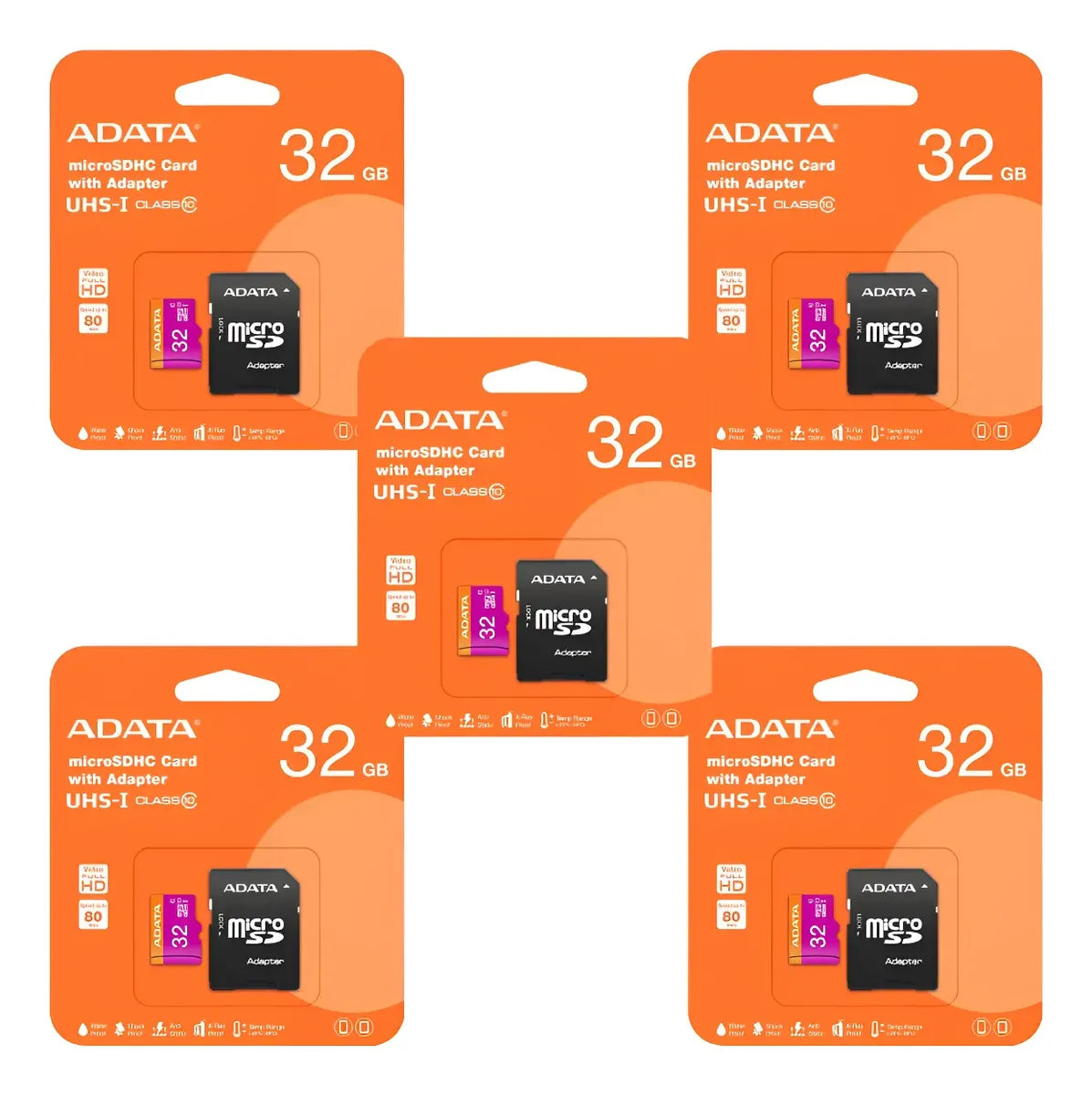 5 Tarjeta De Memoria Adata Ausdh32guicl10-ra1 Microsd 32 Gb