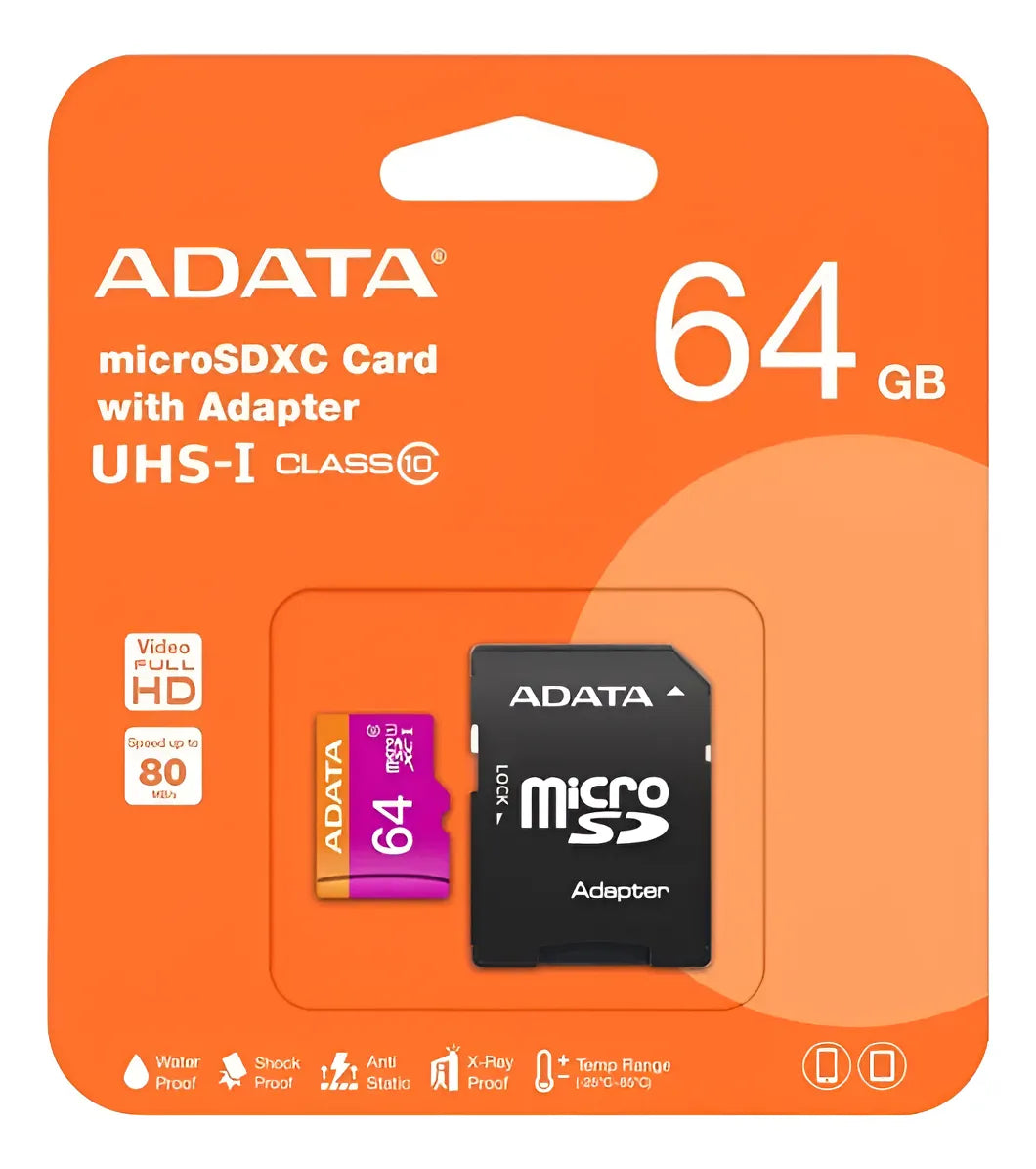 Tarjeta De Memoria Adata Ausdx64guicl10-ra1 Microsd 64 Gb