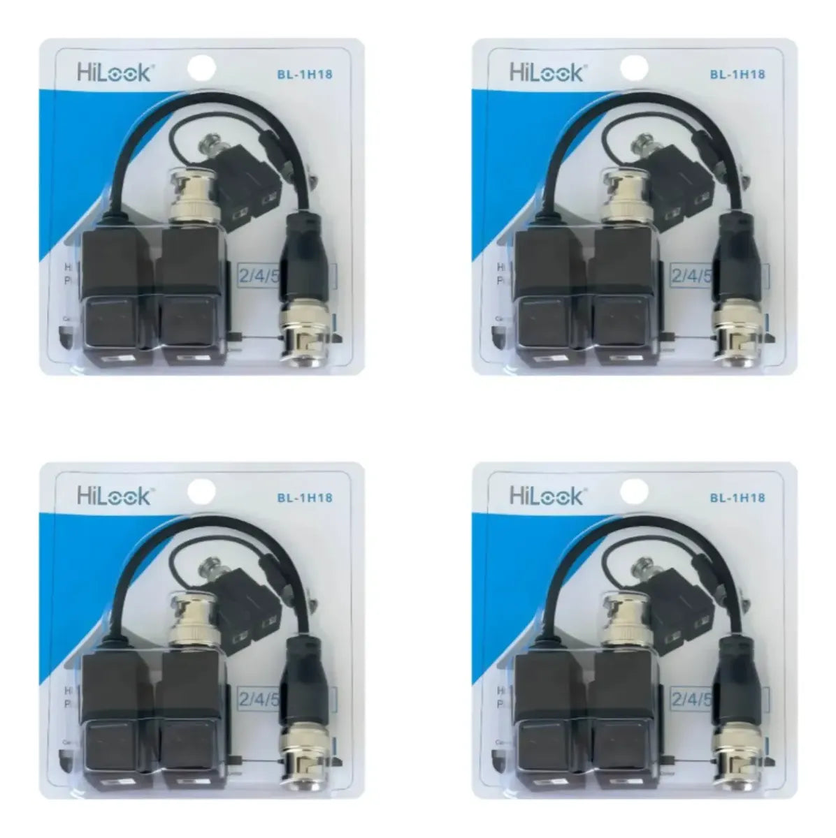 Hilook 4 Par De Video Balun Bnc A Utp Para Cámaras Cctv Hd
