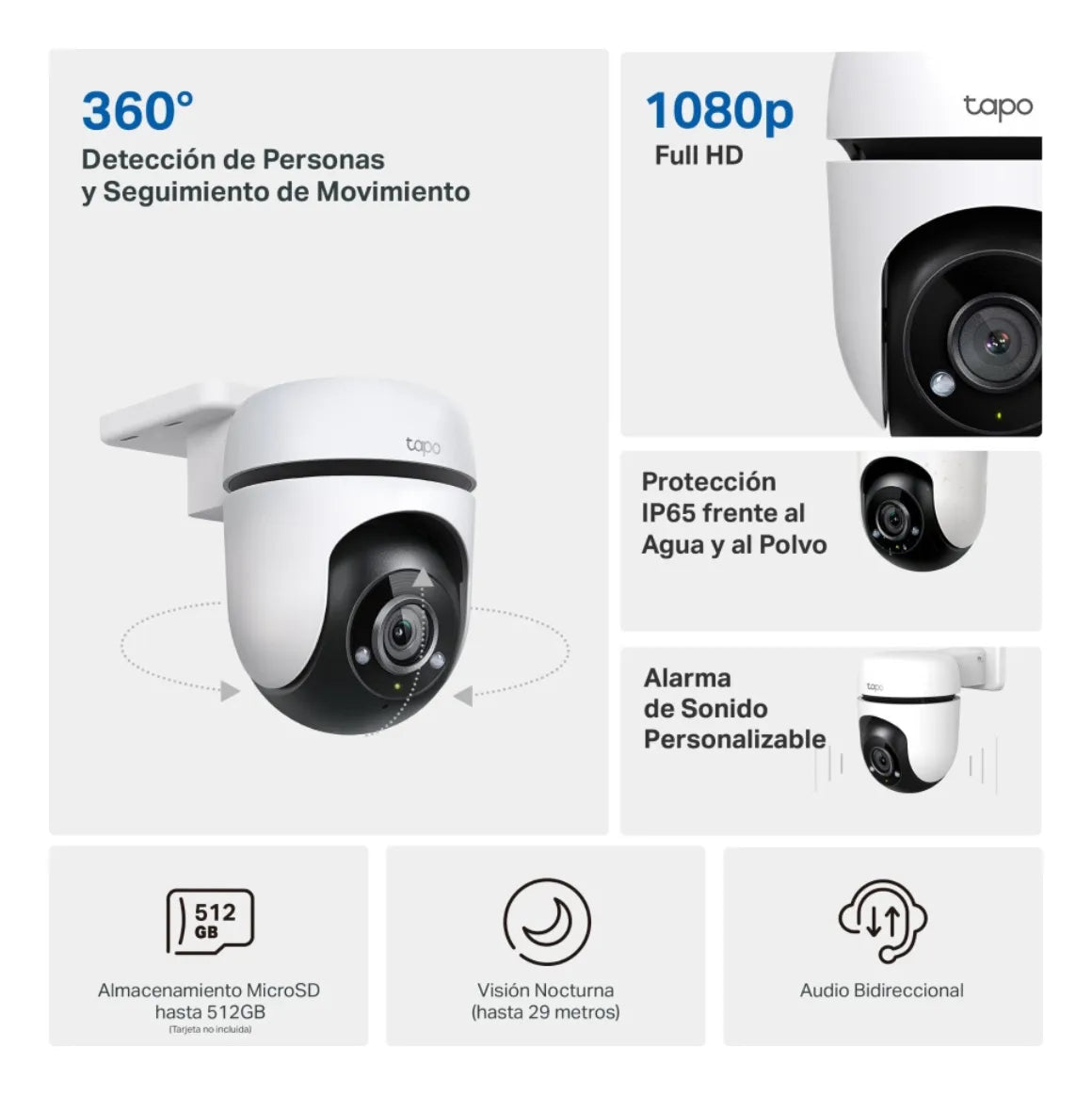 Kit 3 Cámaras Exterior Tp-link Tapo C500 Wifi 128gb Memoria