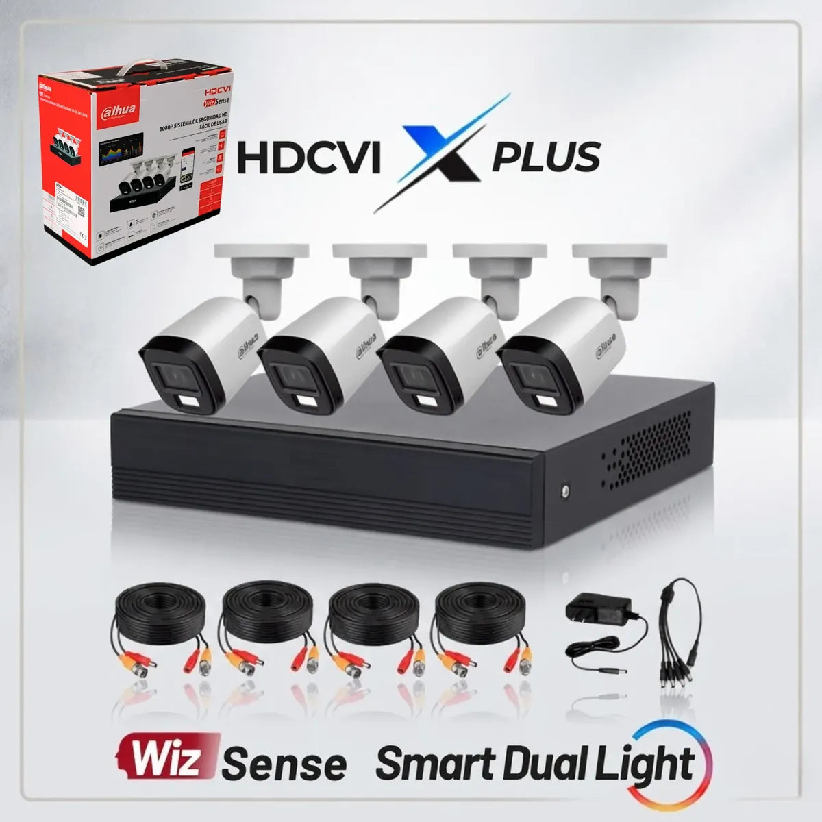 Kit Videovigilancia Dahua 4 Camaras 2mp Grabador Sin Disco