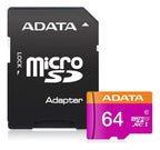 2 Tarjeta De Memoria Adata Ausdx64guicl10-ra1 Microsd 64 Gb