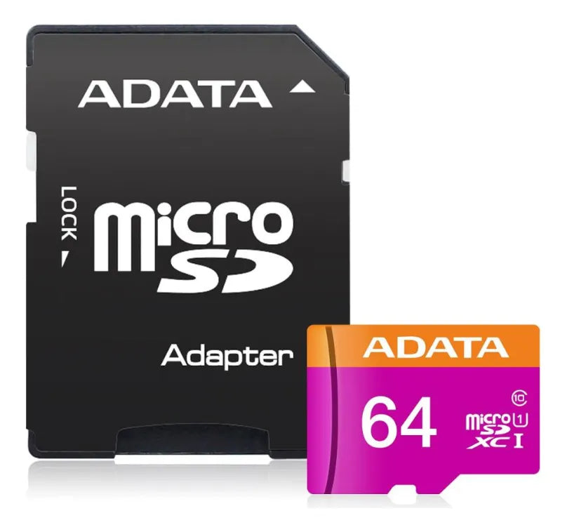 2 Tarjeta De Memoria Adata Ausdx64guicl10-ra1 Microsd 64 Gb