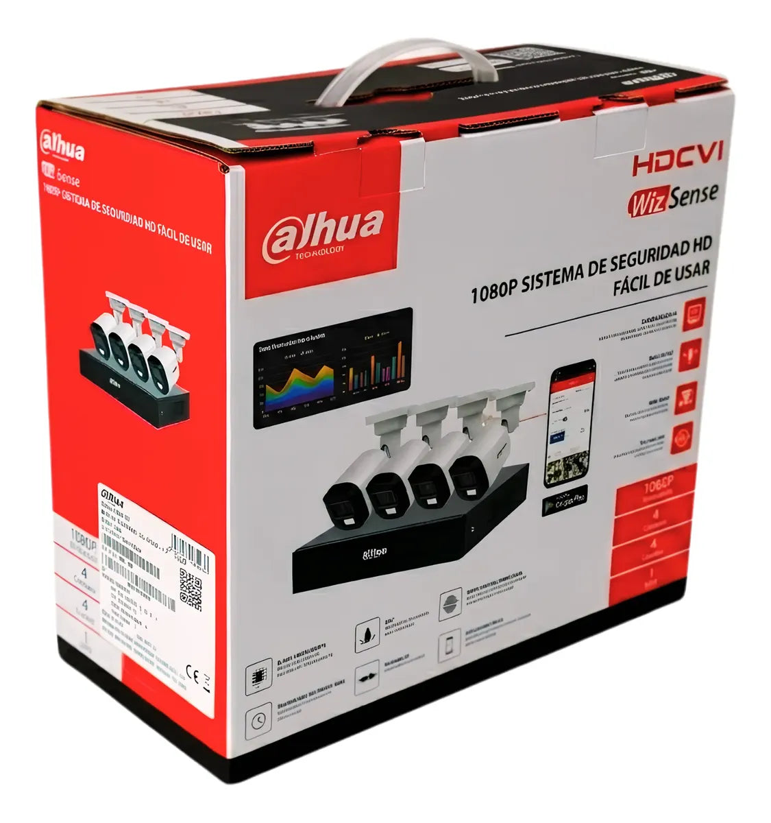 Kit Videovigilancia Dahua 4 Camaras 2mp Grabador Sin Disco
