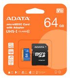 Tarjeta De Memoria Adata AUSDX64GUICL10-RA1 Premier Con Adaptador SD 64GB
