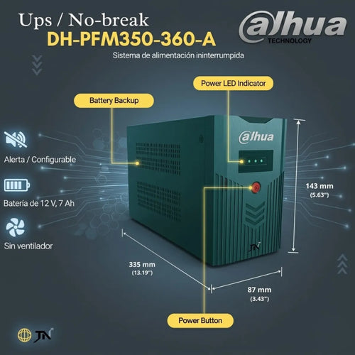 2 Nobreak Ups Dahua 600v 360w Regulador Bateria Dvr Cctv Pc