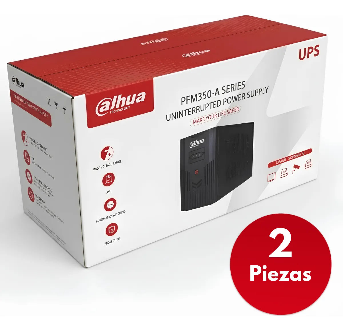 2 Nobreak Ups Dahua 600v 360w Regulador Bateria Dvr Cctv Pc