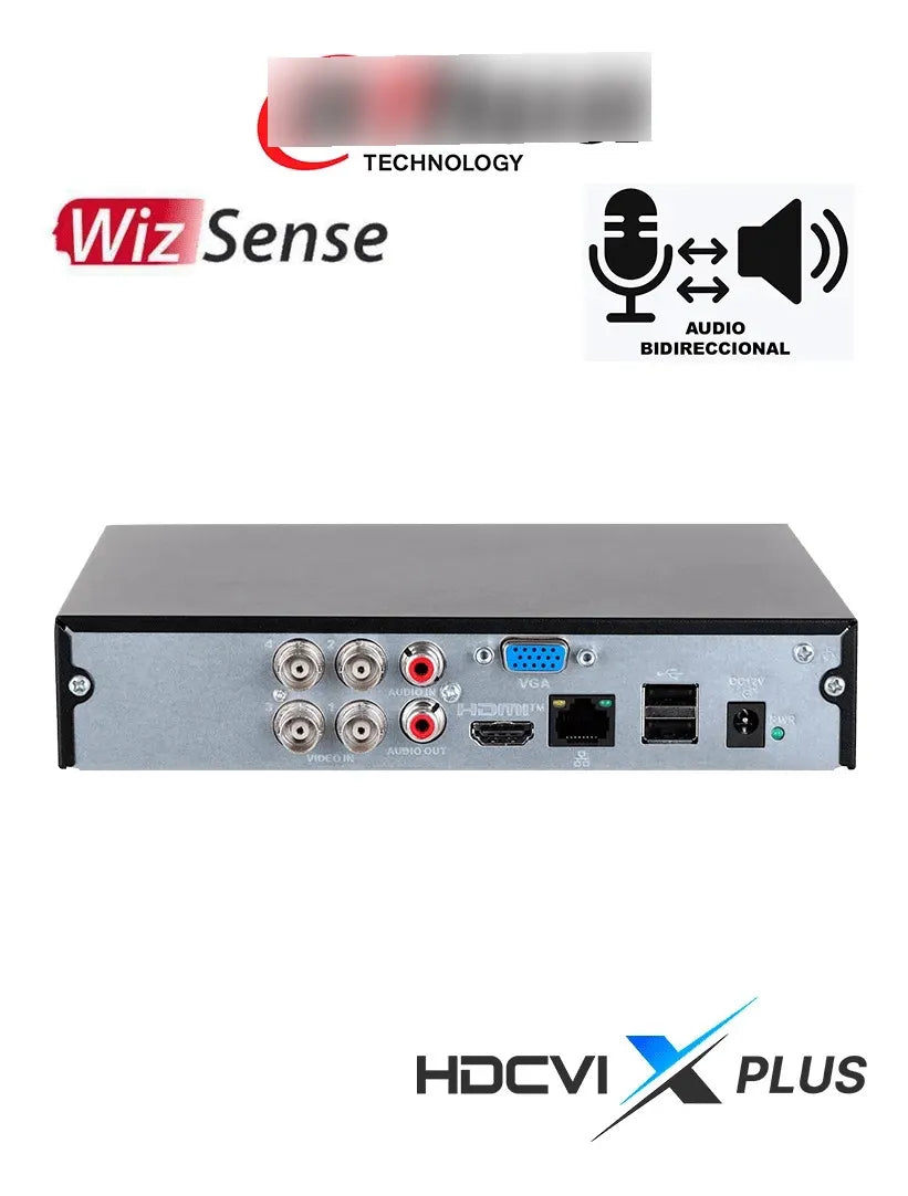 Dvr 4 Ch 5mp Wizsense Audio Bidireccional Dh-xvr1b04h-i/t