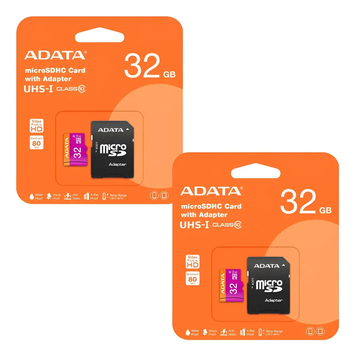 2 Tarjeta De Memoria Adata Ausdh32guicl10-ra1 Microsd 32 Gb