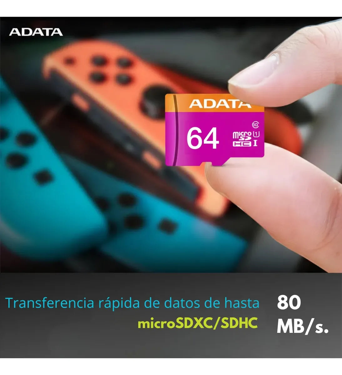 Tarjeta De Memoria Adata Ausdx64guicl10-ra1 Microsd 64 Gb