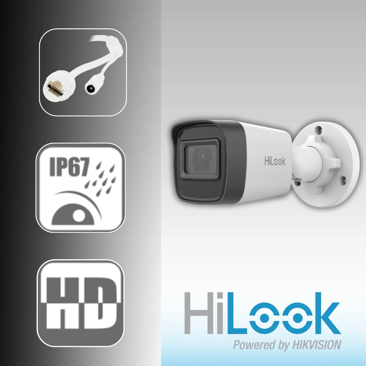 Kit 2 Camaras Ip Hikvision Línea Hilook Modelo Ipc-b121h Bala Ip 2 Megapixel (1080p) Para Exterior Ip67 / Poe/ H.265+ / Onvif Blanco