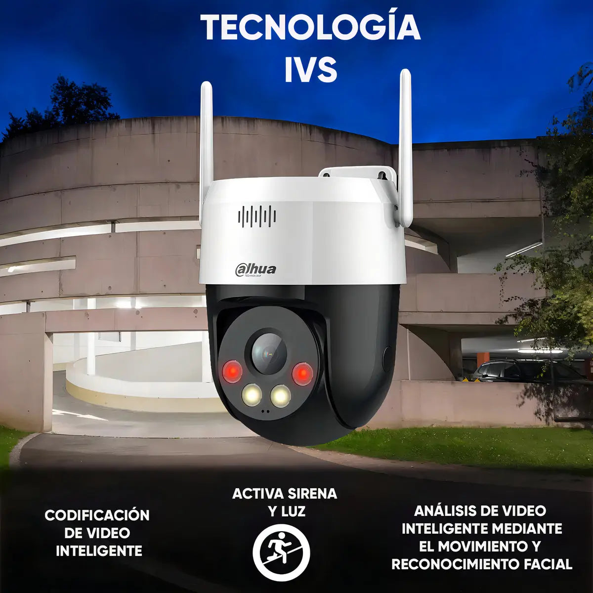 Kit 2 Camaras De Seguridad Ip Dahua Domo Pt 5mp (megapixel) Conexion Wifi, Vision Nocturna A Color, Detección De... Blanco